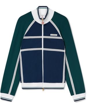 Casablanca Paris Veste De Survêtement À Bande En Mesh - Blue