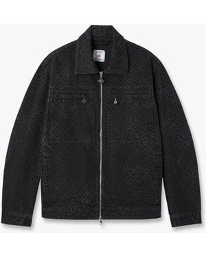 Casablanca Paris Monogram Denim Jacket, By - Black
