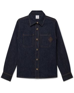 Casablanca Paris Chemise En Denim Avec Logo Brodé - Blue