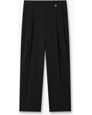 Casablanca Paris Carbon Pleated Straight Leg Trousers, By - Black