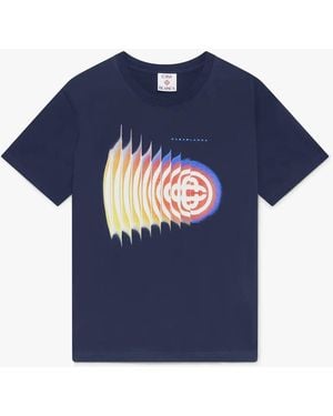 Casablanca Paris T-Shirt À Manches Courtes Bleu Marine Shockwave - Blue