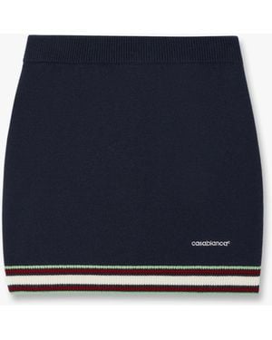 Casablanca Paris Merino Mini Skirt - Blue