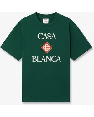 Casablanca Paris Casablanca Diamond Logo Short Sleeve T-Shirt, By - Green