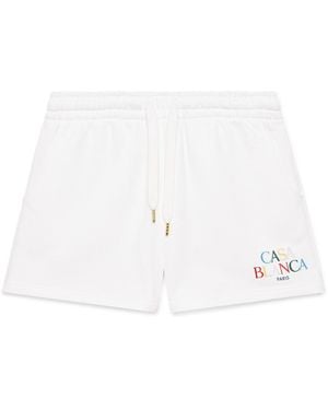 Casablanca Paris Short De Survêtement À Logo Superposé - White