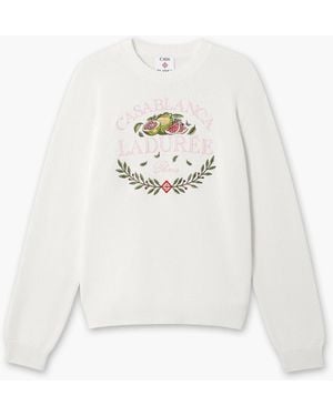 Casablanca Paris Cream Laduree X Casablanca Crew Neck Jumper, By - White
