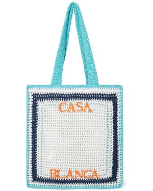 Casablanca Paris Sac En Crochet À Rayures - Blue