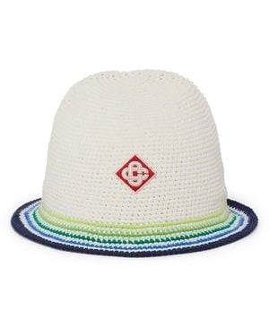 Casablanca Paris Chapeau En Crochet À Rayures - White
