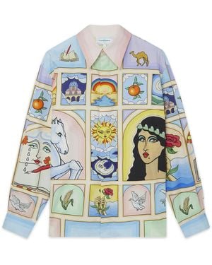 Casablanca Paris La Fable Cotton Shirt, By - White