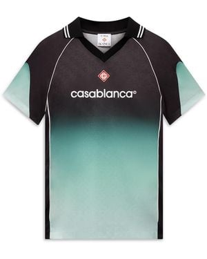 Casablanca Paris Maillot De Football À Manches Courtes En Jacquard Dégradé À Monogramme - Green
