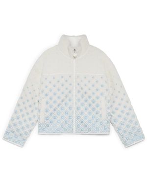 Casablanca Paris Veste Courte En Polaire Brodée À Monogramme Dégradé - White