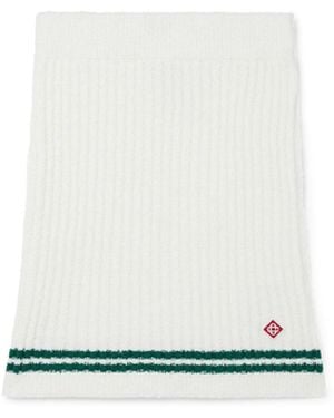 Casablanca Paris Jupe En Tissu Bouclé Casa Sport - White