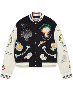 Casablanca Paris Veste Bomber En Patchwork Chenille - Black
