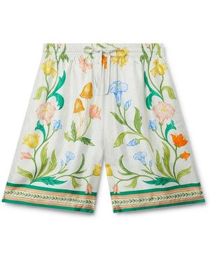 Casablanca Paris Short En Soie L'Arche Fleurie - Green