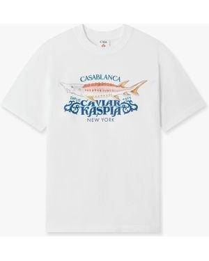 Casablanca Paris Casa Kaspia New York Short Sleeve T-Shirt, By - White