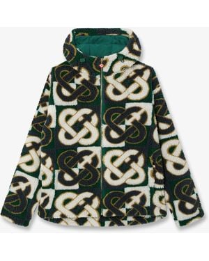 Casablanca Paris Check Monogram Fleece Jacket, By - Green