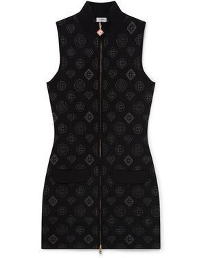 Casablanca Paris Robe En Jacquard À Monogramme - Black