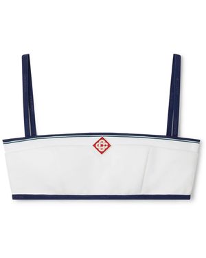 Casablanca Paris Striped Bralette - White