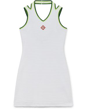 Casablanca Paris Robe En Velours Texturé Tennis - White