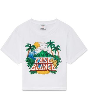 Casablanca Paris T-Shirt Court À Manches Courtes Casa Beach Wave - White