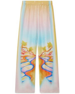 Casablanca Paris Pantalon En Soie Psychedelic Nirvana - White