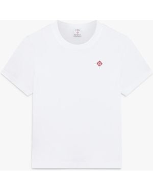 Casablanca Paris T-Shirt Ajusté À Manches Courtes Avec Écusson Brodé Classique - White