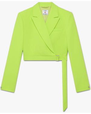 Casablanca Paris Veste De Tailleur En Crêpe Vert - Green