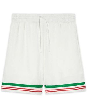 Casablanca Paris Casa Way Silk Shorts - White
