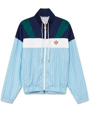 Casablanca Paris Veste De Survêtement En Nylon Pinstripe - Blue