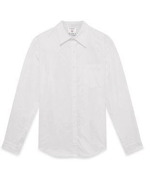 Casablanca Paris Chemise Oxford En Coton Jacquard À Monogramme - White