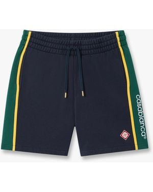 Casablanca Paris Panelled Sweatshorts, By - Blue