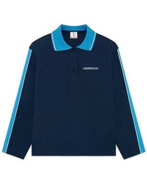 Casablanca Paris Sweat-Shirt À Col Polo Punto - Blue