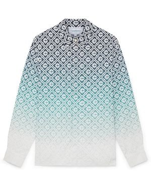 Casablanca Paris Chemise À Manches Longues Et Monogramme Dégradé Midnight - Blue