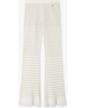 Casablanca Paris Pleated Mosaic Pants, By - White