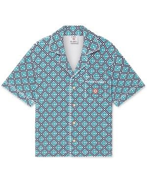 Casablanca Paris Chemise À Manches Courtes En Tissu Éponge À Monogramme - Blue