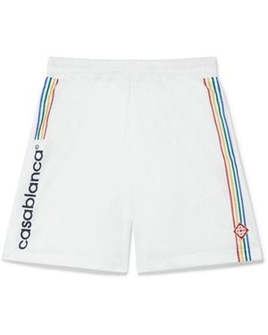 Casablanca Paris Short De Football En Jacquard À Monogramme - White