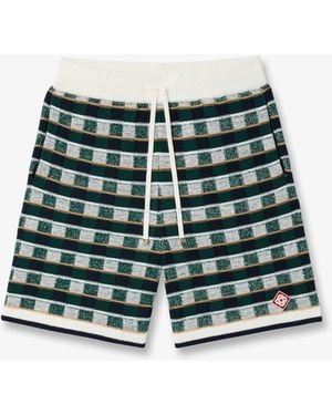 Casablanca Paris Crochet Mosaic Shorts, By - Green