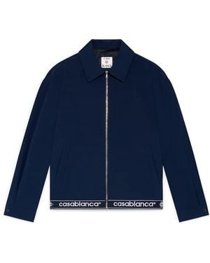 Casablanca Paris Veste De Tailleur En Laine Bleu Marine - Blue