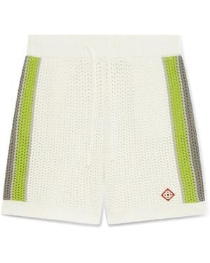 Casablanca Paris Short En Crochet À Rayures - White