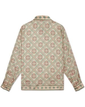 Casablanca Paris Pastel Diamond Monogram Silk Shirt - Natural