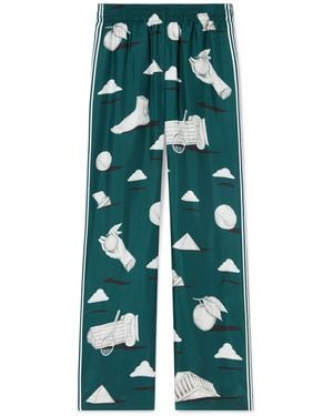 Casablanca Paris Pantalon En Soie Metaphysical - Green