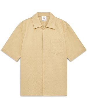 Casablanca Paris Cotton Monogram Jacquard Short Sleeve Shirt, By - Natural