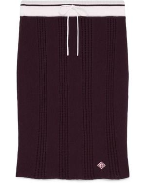 Casablanca Paris Jupe Mi-Longue En Maille De Coton - Purple
