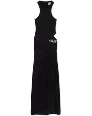 Casablanca Paris Draped Maxi Dress, Size By - Black