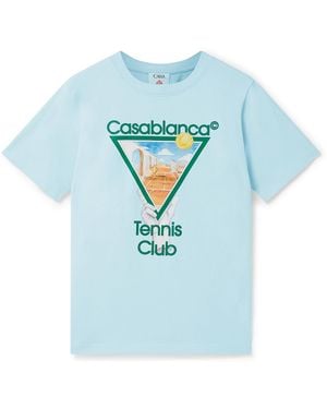 Casablanca Paris T-Shirt À Manches Courtes Metaphysical Tennis Icon - Blue