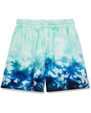 Casablanca Paris Short En Soie Surf Lotus - Blue