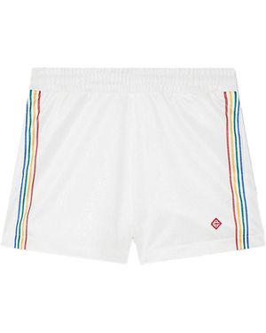 Casablanca Paris Short De Football En Jacquard À Monogramme - White
