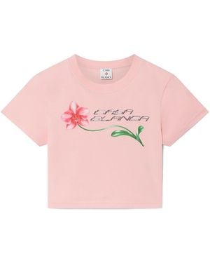 Casablanca Paris T-Shirt Court À Logo Orchidée - Pink