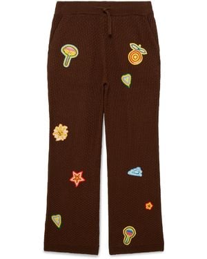 Casablanca Paris Pantalon En Crochet Motif - Brown