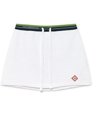 Casablanca Paris Jupe En Velours Texturé Tennis - White