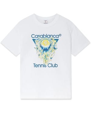 Casablanca Paris T-Shirt À Manches Courtes Tennis Club Icon - White